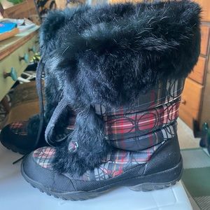 Coach Jennie fur plaid boots